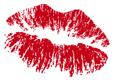 Red lipstick kiss mark